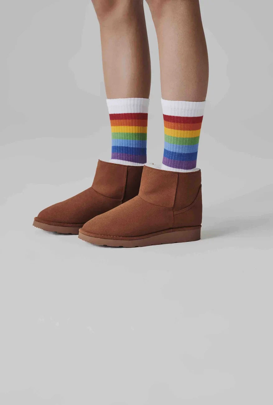 Ethical caramel brown suede-look vegan ankle boots