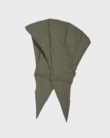 Dark green recycled hooded scarf eco friendly winter headwear