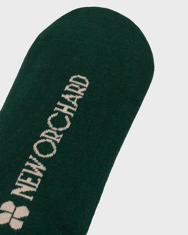 Ethical dark green cotton knee-high socks