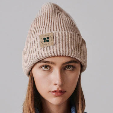 Cozy beige knit hat – winter wardrobe staple