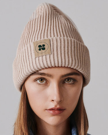 Cozy beige knit hat – winter wardrobe staple