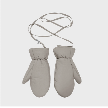 Beige recycled zero waste mittens eco conscious gloves
