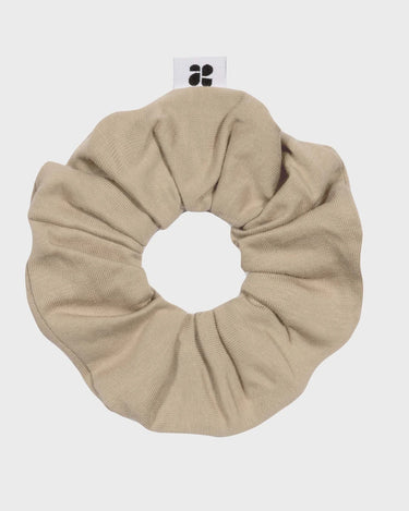 Beige upcycled hair scrunchie eco friendly hair accessory
