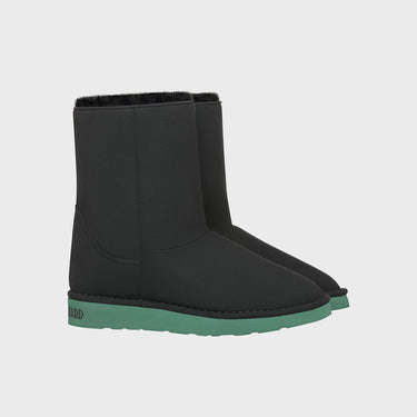 Black with green sole mid-length vegan boots – cruelty-free