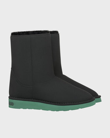 Black with green sole mid-length vegan boots – cruelty-free