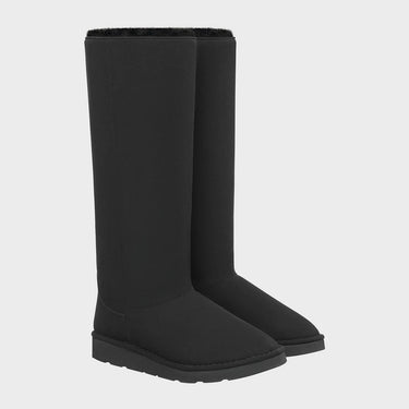 Black vegan winter boots with luxury crystals – tall chic style