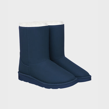 Blue mid-length vegan boots – cruelty-free