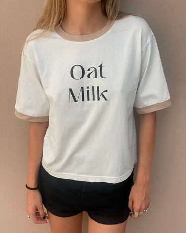 Casual Oat Milk slogan top