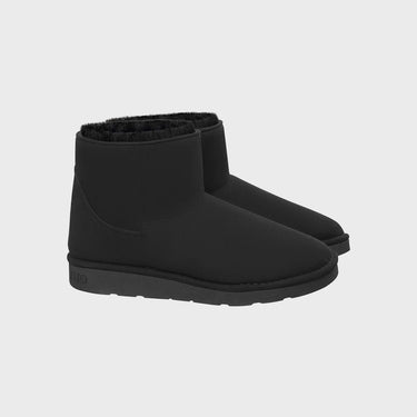 Charcoal black classic vegan boots with cruelty-free crystal style