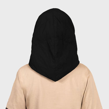Charcoal black hooded scarf vegan winter headscarf sustainable accessory