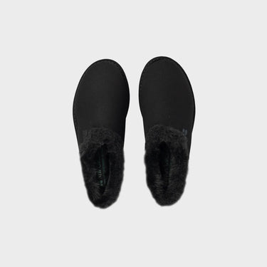 Charcoal black recycled winter slippers sustainable and vegan