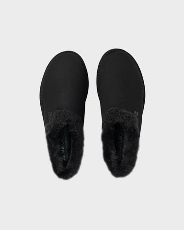 Charcoal black recycled winter slippers sustainable and vegan