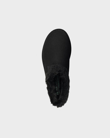 Charcoal black vegan ugg-like slippers cruelty free cozy winter shoes