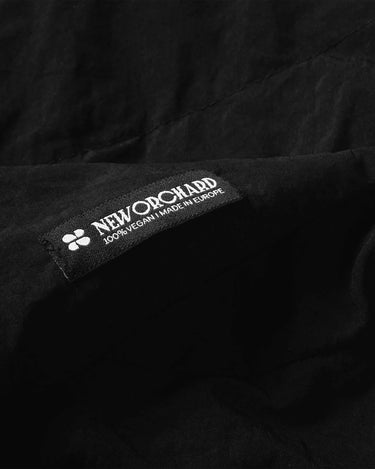 Charcoal black vegan knit hooded scarf cruelty free winter style