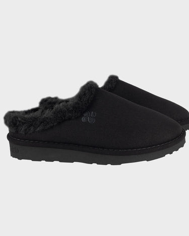 Charcoal black vegan warm slippers cruelty free cozy indoor shoes