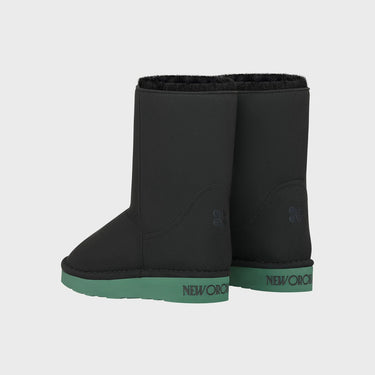 Classic black with green sole vegan boots – warm mid-calf