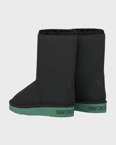 Classic black with green sole vegan boots – warm mid-calf