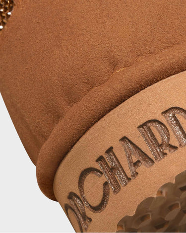 Cruelty-free brown ankle boots with crystal details – chic style