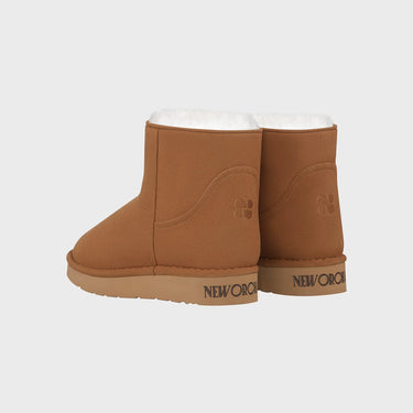 Cruelty-free caramel brown winter ankle boots