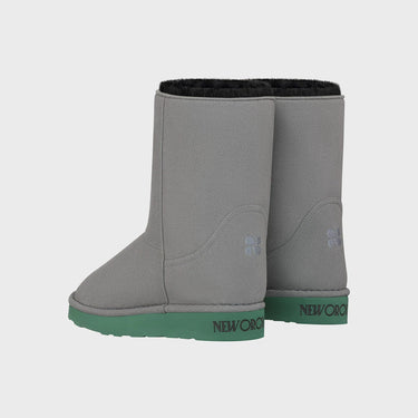 Cruelty-free winter boots grey with green sole – vegan style