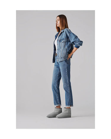 Cruelty-free light grey winter ankle boots