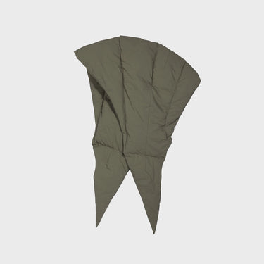 Dark green recycled hooded scarf eco friendly winter headwear