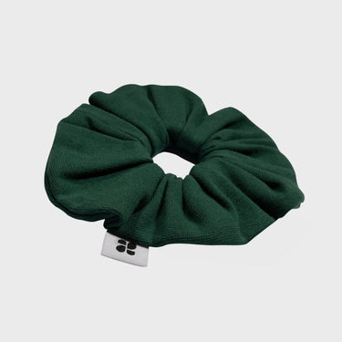 Eco friendly green scrunchie sustainable vegan hair tie