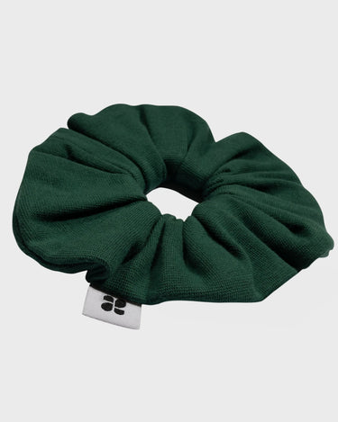 Eco friendly green scrunchie sustainable vegan hair tie