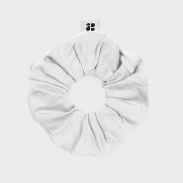 Eco white hair accessory stylish recycled scrunchie