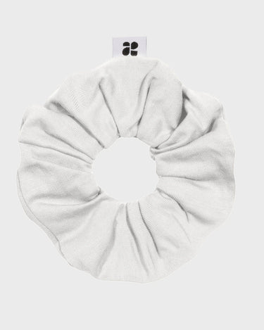 Eco white hair accessory stylish recycled scrunchie