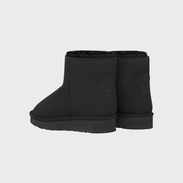 Ethical black suede-look vegan ankle boots