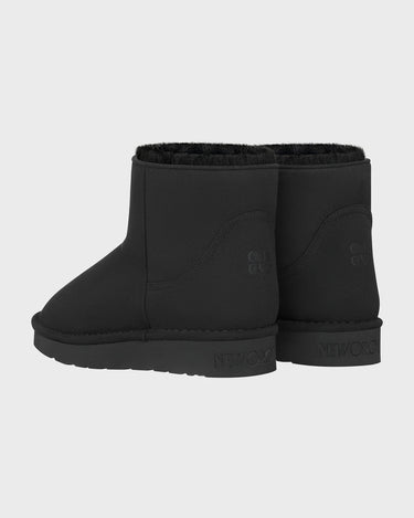 Ethical black suede-look vegan ankle boots