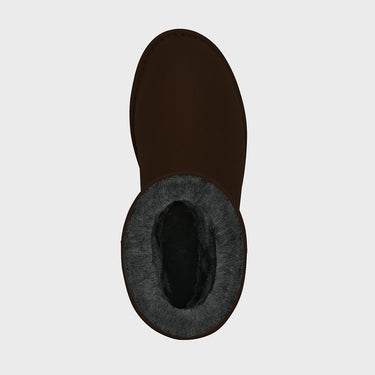 Ethical dark brown suede-look vegan ankle boots
