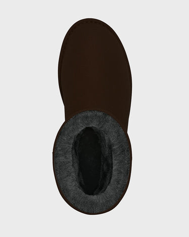 Ethical dark brown suede-look vegan ankle boots