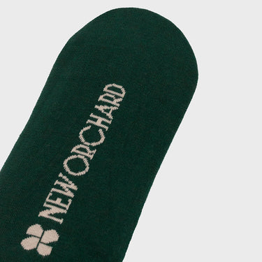 Ethical dark green cotton knee-high socks