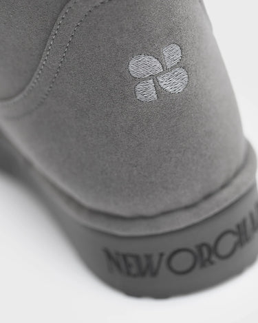 Ethical light grey suede-look vegan ankle boots