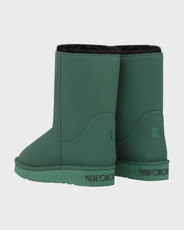 Green mid-length vegan boots