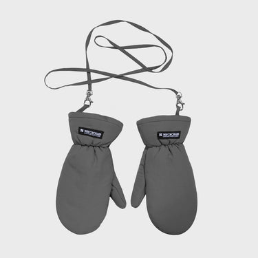 Grey recycled wool free mittens sustainable winter style