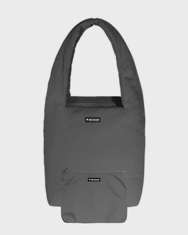 Grey vegan crossbody bag with pouch cruelty free handbag