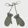Khaki green recycled fabric mittens eco conscious winter accessory
