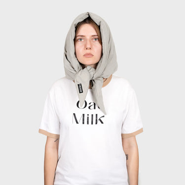 Light beige vegan headscarf cruelty free sustainable fashion