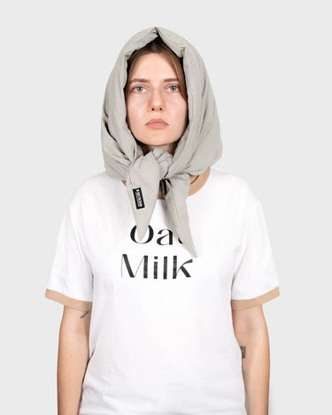 Light beige vegan headscarf cruelty free sustainable fashion