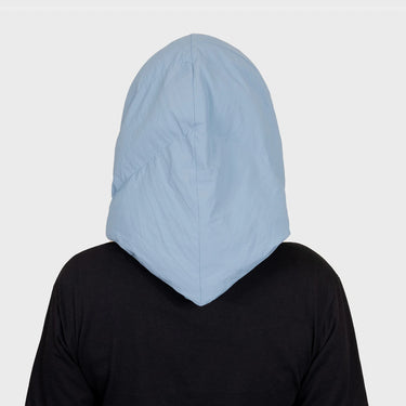 Light blue hooded scarf vegan winter headscarf sustainable accessory