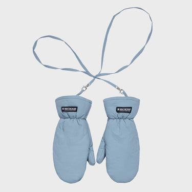 Light blue vegan warm mittens cruelty free thermal gloves