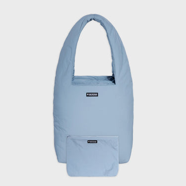 Light blue vegan handbag with cosmetic pouch planet friendly