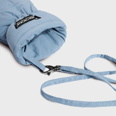 Light blue vegan warm mittens cruelty free thermal gloves