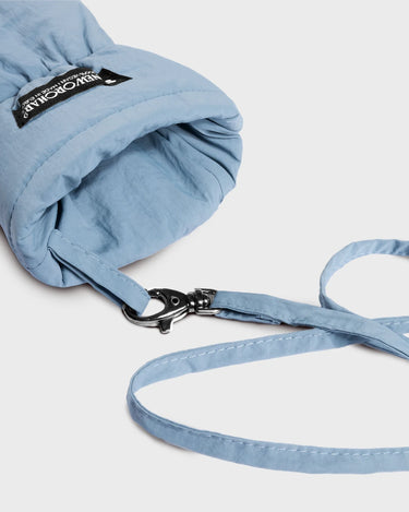 Light blue vegan warm mittens cruelty free thermal gloves
