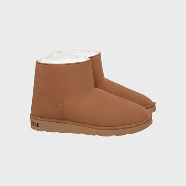 Luxury vegan caramel ankle boots with shimmering crystal details