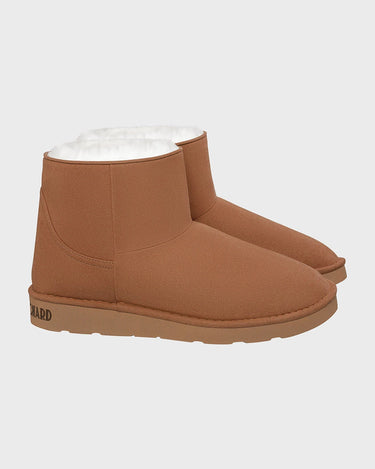 Luxury vegan caramel ankle boots with shimmering crystal details