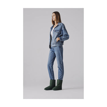 Minimal style green vegan boots